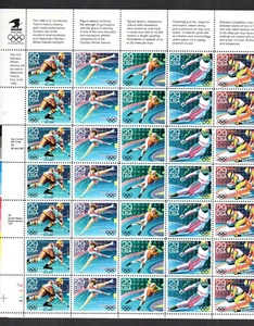 UNITED STATES 1992 SCOTT# 2611-2615 WINTER OLYMPICS COMPLETE SHEET OF 35. MNH,OG - Picture 1 of 1