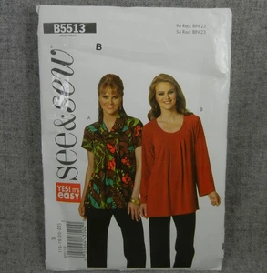 Butterick 5513 Misses Top A-line loose fit raglan sleeves size 16-22 Uncut Plus - Picture 1 of 4