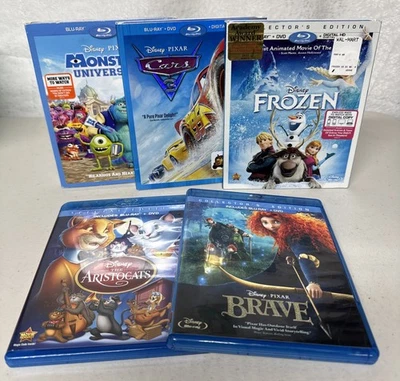 Disney Blu Ray Dvd Sets Brave Frozen Cars 3 Aristocats Monsters University - Image 1 of 4