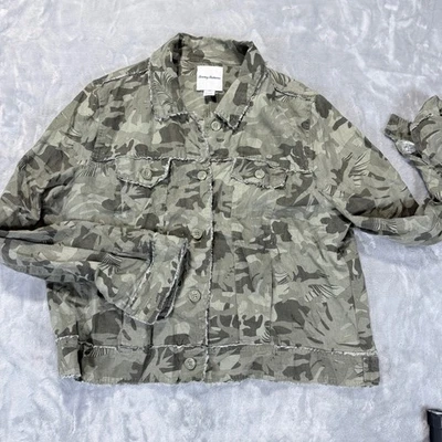 Chaqueta Tommy Bahama XL Lino Camuflaje Estampado Tropical Cañón 2 Palmas Abotonada Foto 1 de 4