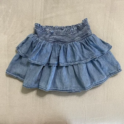 Falda Gap Niños Pequeña 6-7 Azul Cambray Calada Skort Volantes Fiesta Clásica Foto 1 de 4