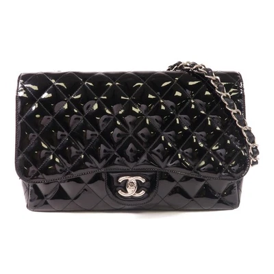 Bolso de Hombro Chanel CC SHW Grande Clásico Cadena Charol Negro Foto 1 de 4