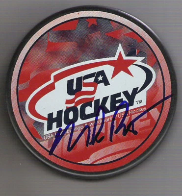 Mike Richter Autographed Team USA Hockey Puck SIGNED STEINER COA NEW YORK RANGER - Image 1 of 2