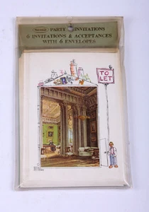 Vintage  Party Invitations Pack 6 - Picture 1 of 1