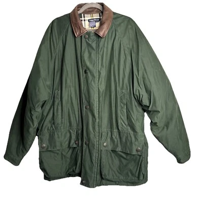Abrigo para Hombres Nautica CAPUCHA Chaqueta de Bombardero para Hombres XL Cuero Aislado Borde VERDE Foto 1 de 4