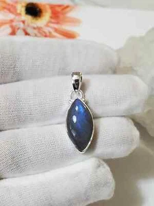Fantastic Labradorite Gemstone 925 Sterling Silver Handmade Pendant - Picture 1 of 7
