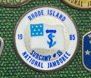 Vintage BSA Boy Scouts of America Rhode Island Subcamp #18 Jamboree 1985 Pin - Picture 1 of 1