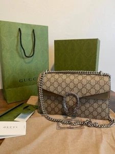 Gucci Dionysus Medium Shoulder Bag Beige/Ebony GG Supreme - Picture 1 of 9