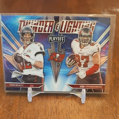 2021 Panini Playoff - Thunder and Lightning #TL-4 Tom Brady, Rob Gronkowski - Image 1 of 2