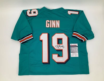 TED GINN JR. 迈阿密 DOLPHINS 签名 定制缝制球衣 JSA 证人 正品证书 — 第 1/3 张图片