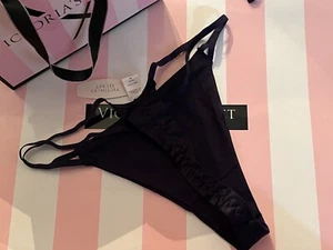 NWT Vtg VICTORIA’S SECRET VERY SEXY Satin ITSY Double String THONG Ruched Panty - Picture 1 of 2
