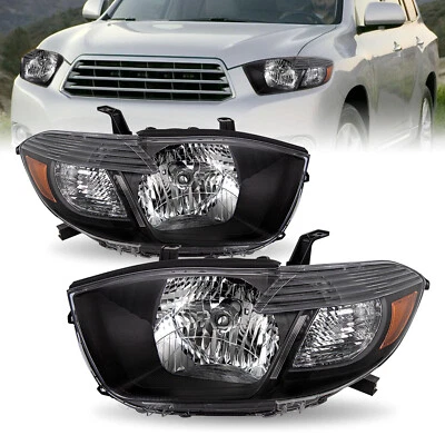 Faros esquineros ámbar carcasa negra para Toyota Highlander 2008 2009 2010 08-10 Foto 1 de 4