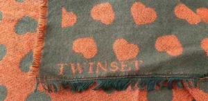 Sciarpa foulard TWIN SET originale rossa cuori art.OA7T7N - Foto 1 di 5