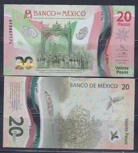 Mex 2021 (1) $20 Pesos Commemorative NEW UNC Serie AF  Polymer  BANK NOTE(BN1)* - Picture 1 of 1