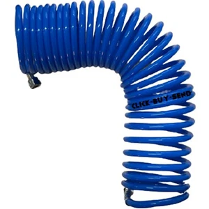 AIR COMPRESSOR AIR HOSE AIR LINE AIR TOOL AIR TOOLS 1/4" COILED COIL 25 FT 7.6 M - Picture 1 of 4