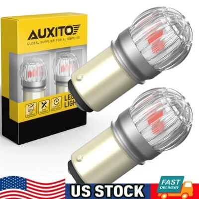 2x AUXITO 1157 7528 2357 LED Bulbs Super Red Brake Tail Stop Parking Light B - Image 1 of 4