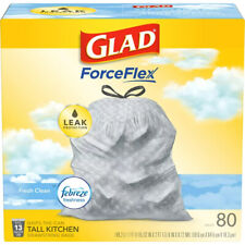 Glad ForceFlex Tall Kitchen Trash Bags, Odor Control, Fresh Clean,13 Gal,80 Bags