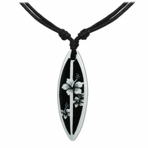 Surferkette Holzkette verstellbar Surfbrett Holz Anhänger Textilband unisex - Bild 1 von 1