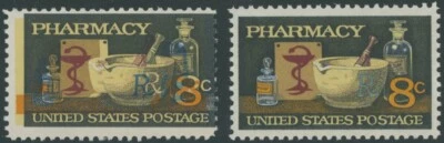 1972, USA PHARMACY ISSUE, 8C, BLACK COLOR SHIFTED TO THE RIGHT, NH, SC. #1473 - Image 1 of 2