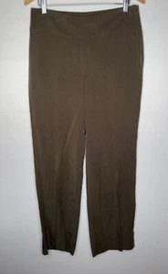 Eileen Fisher Tencel Pantalone Abito Relax Zip Laterale Verde Oliva Taglia S - Foto 1 di 7