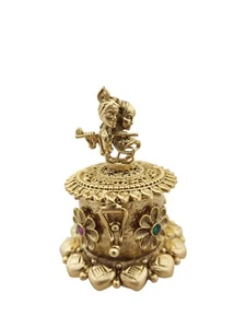 Indio Bollywood Boda Sindoor Dibbi Kumkum Caja Pooja Accesorio Devolución Regalo - Imagen 1 de 3