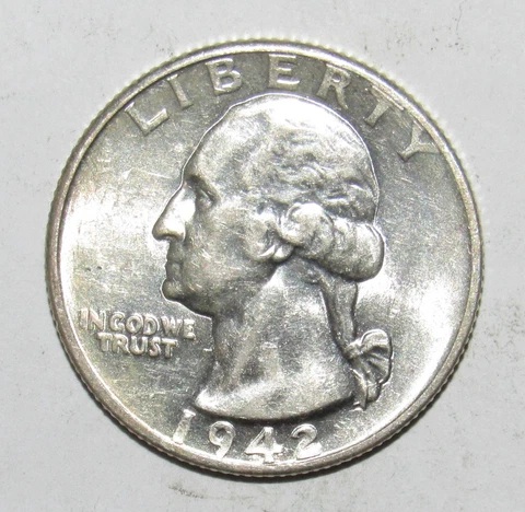 1942 D Washington Quarter AU (T41) Cover