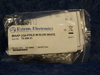 Extron 70-298-21 MAAP 4-Pole M-SLDR WHT One Neutrik Speakon Male Solder Tabs A2 - Image 1 of 3