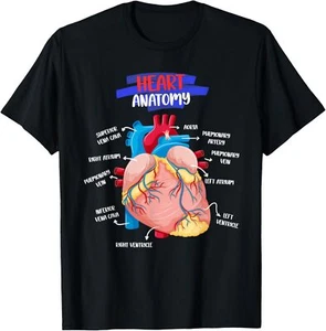 Anatomy Human Heart Anatomical Cardiac Heart Doctor Medical T-Shirt Hoodie - Picture 1 of 18