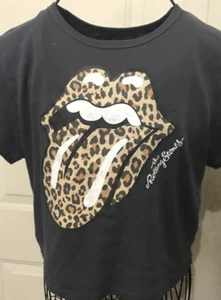 2024 Daydreamer Grande Rolling Stones Leopardo Lengua Banda Camiseta Medio Top - Imagen 1 de 2