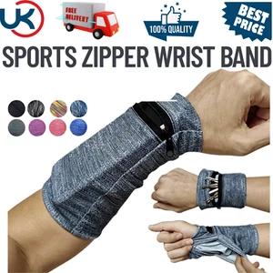 New Men Women Wrist Wallet Pouch Bag Sports Zipper Wrist Band Running Wrist Bag - Picture 1 of 10