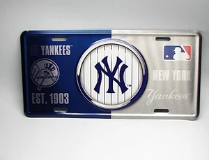 MLB NEW YORK YANKEES 3D EMBOSSED METAL CAR NOVELTY LICENSE PLATE AUTO TAG - Picture 1 of 10