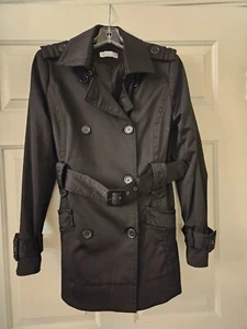 KENAR LADIES BLACK TRENCH COAT / RAIN COAT, EXCELLENT CONDITION - MEDIUM, - Picture 1 of 5