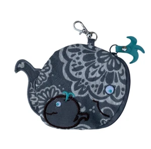 Thirty-One Gifts Whale Zipper Coin Purse Key Chain Lobster Claw Rare New w/o Tag - Picture 1 of 4