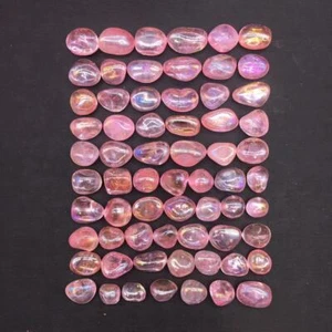 Titanium Rainbow Aura Clear Quartz Crystal Stone Reiki Healing Decoration 65pcs - Picture 1 of 7