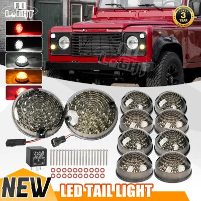 10X For Land Rover Defender 90-16 90/110 83-90 Smoked Led Light Lamp Upgrade Kit - Image 1 of 4