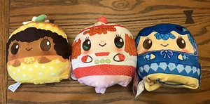 STRAWBERRY SHORTCAKE SCENTED REVERSIBLE 6" PLUSH SET OF 3 - BLUEBERRY & ORANGE - Picture 1 of 4