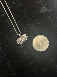 Small Comedy And Tragedy Theater Masks Pendant With 16in Box Chain Sterling - Picture 1 of 4