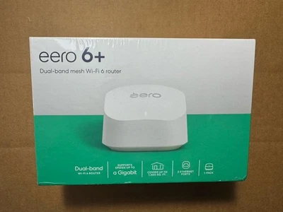 Eero 6+ Plus R010111 Dual Band Mesh Wi-Fi 6 Router Set New SEALED - Image 1 of 4