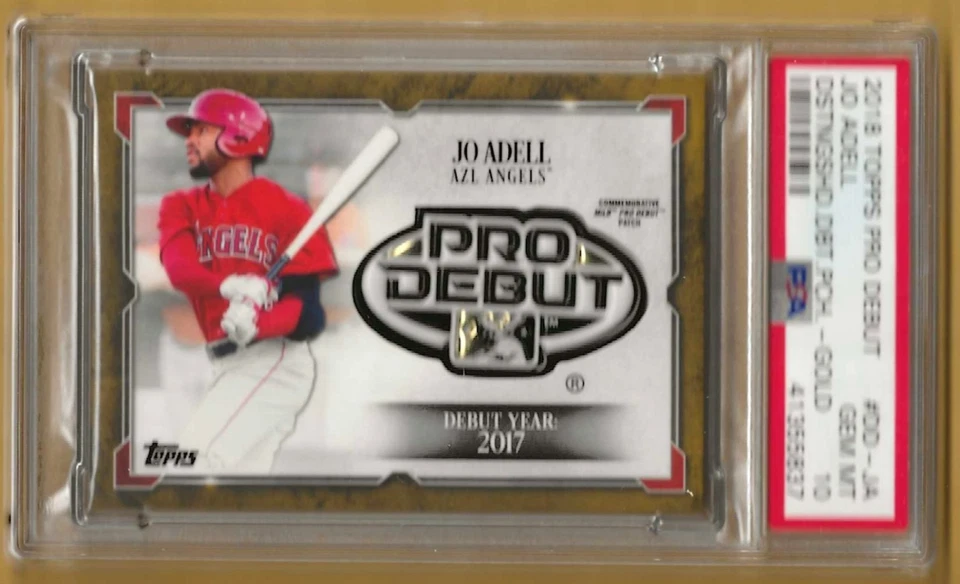JO ADELL 2018 TOPPS PRO DEBUT distinguished debut patch GOLD 44/50 #DD-JA PSA 10 - Image 1 of 1