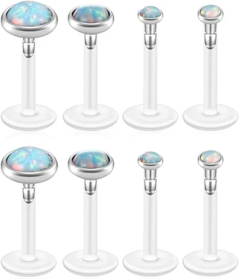 8-10 Piezas 16G Acero Inoxidable + UV Flexible Acrílico Cristal Ópalo Tragus Retenedor F Foto 1 de 4