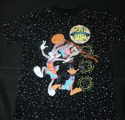 Kids Looney Tunes Space Jam T-Shirt Black Extra Basketball Youth Extra Large  - Image 1 of 4