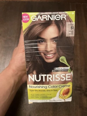 Garnier Nutrisse Color Nutritivo Crema Medio Marrón Asher, Triple Aceites Lote de 2 Foto 1 de 4