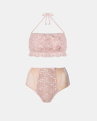 Top de bikini halter de encaje rosa Nápoles For Love & Lemons XS NUEVO Foto 1 de 4