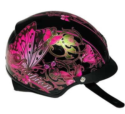 Scorpion Mariposa Half Helmet EXO-C110 Size Large C11-2325 Pink Butterfly Design - Image 1 of 4