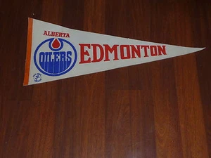 VINTAGE WHA ALBERTA EDMONTON OILERS WIMPEL VOLLE GRÖSSE  - Bild 1 von 1