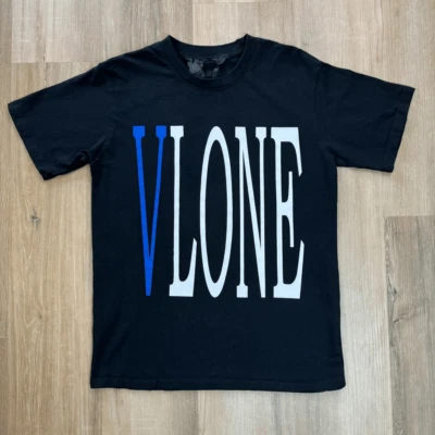 Vlone Men’s Small Classic Logo Snake Graphic Short Sleeve Black Shirt Streetwear - Image 1 of 4