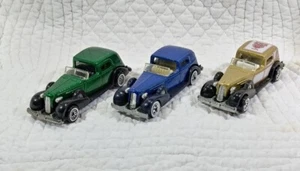 Lot Of 3 Hot Wheels 1935 Cadillac 2001-#115 Gold 2003-#122 Green 1987-#44 Blue - Picture 1 of 15