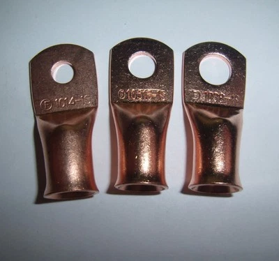 (3) 3/8" 5/16" 1/4"Wire Ring Terminal Copper 1/0 AWG Gauge Connectors Terminals - Image 1 of 4