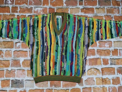 Carlo Colucci Vintage V Jersey Colores Pastel Colorido Arco Iris Gr: M Punta Top - Imagen 1 de 4