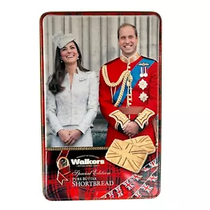 Camminatori di latta vuoti Shortbread William e Kate Principe e Principessa del Galles Reali - Foto 1 di 8